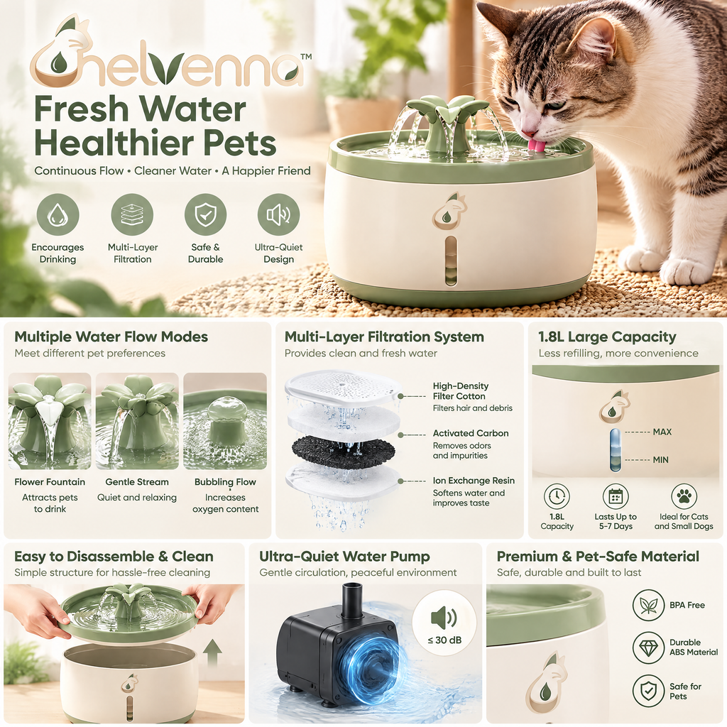helvenna™ Indoor Cat Water Fountain