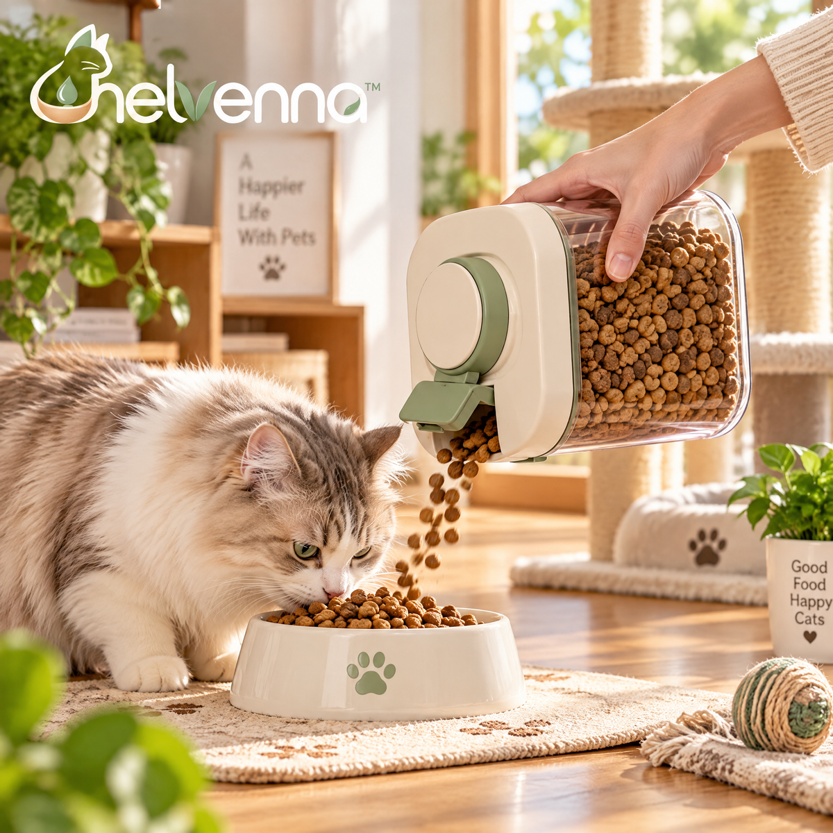 helvenna™ Airtight Cat Food Storage Canister