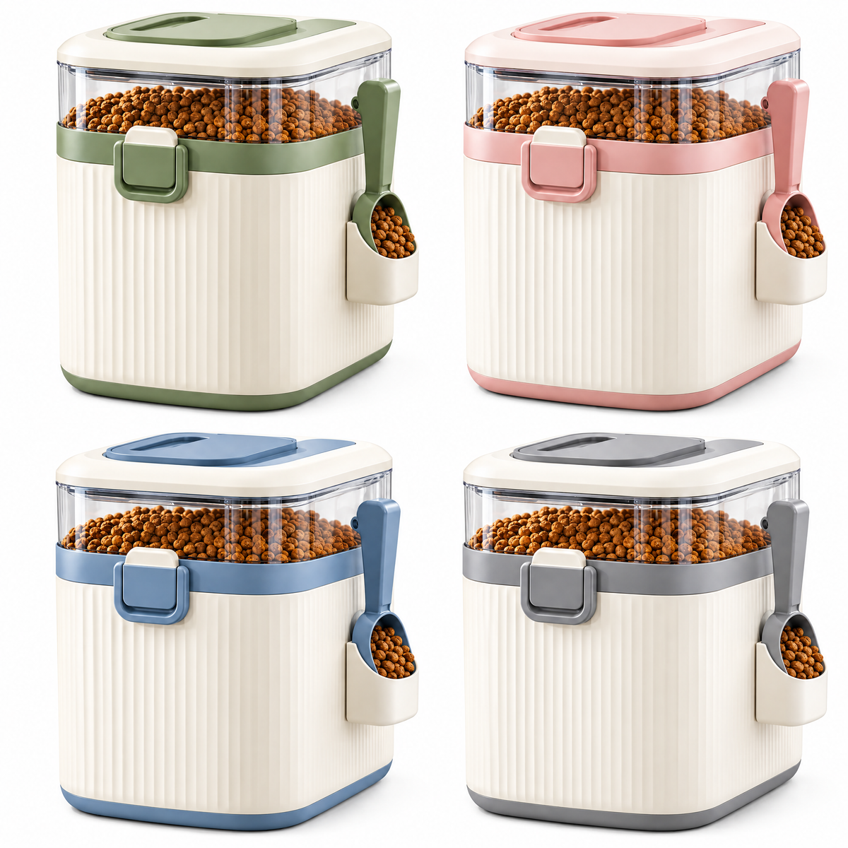 helvenna™ Rolling Cat Food Storage Bin