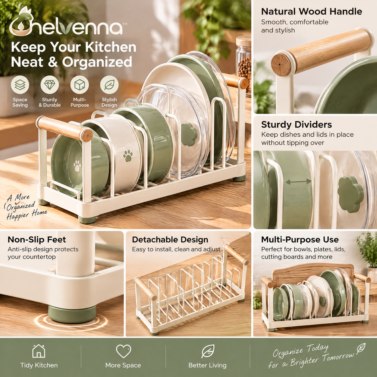 helvenna™ Cat Bowl Storage & Drying Rack