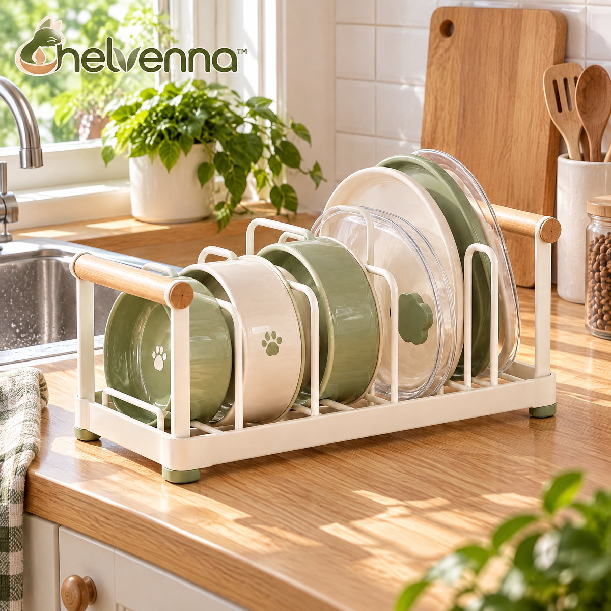 helvenna™ Cat Bowl Storage & Drying Rack
