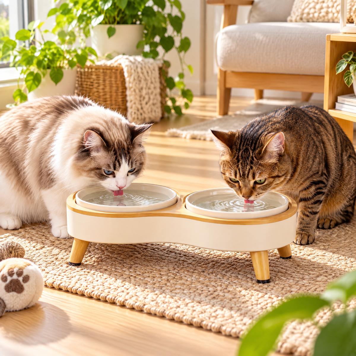 helvenna™ Double Cat Water Bowl Stand