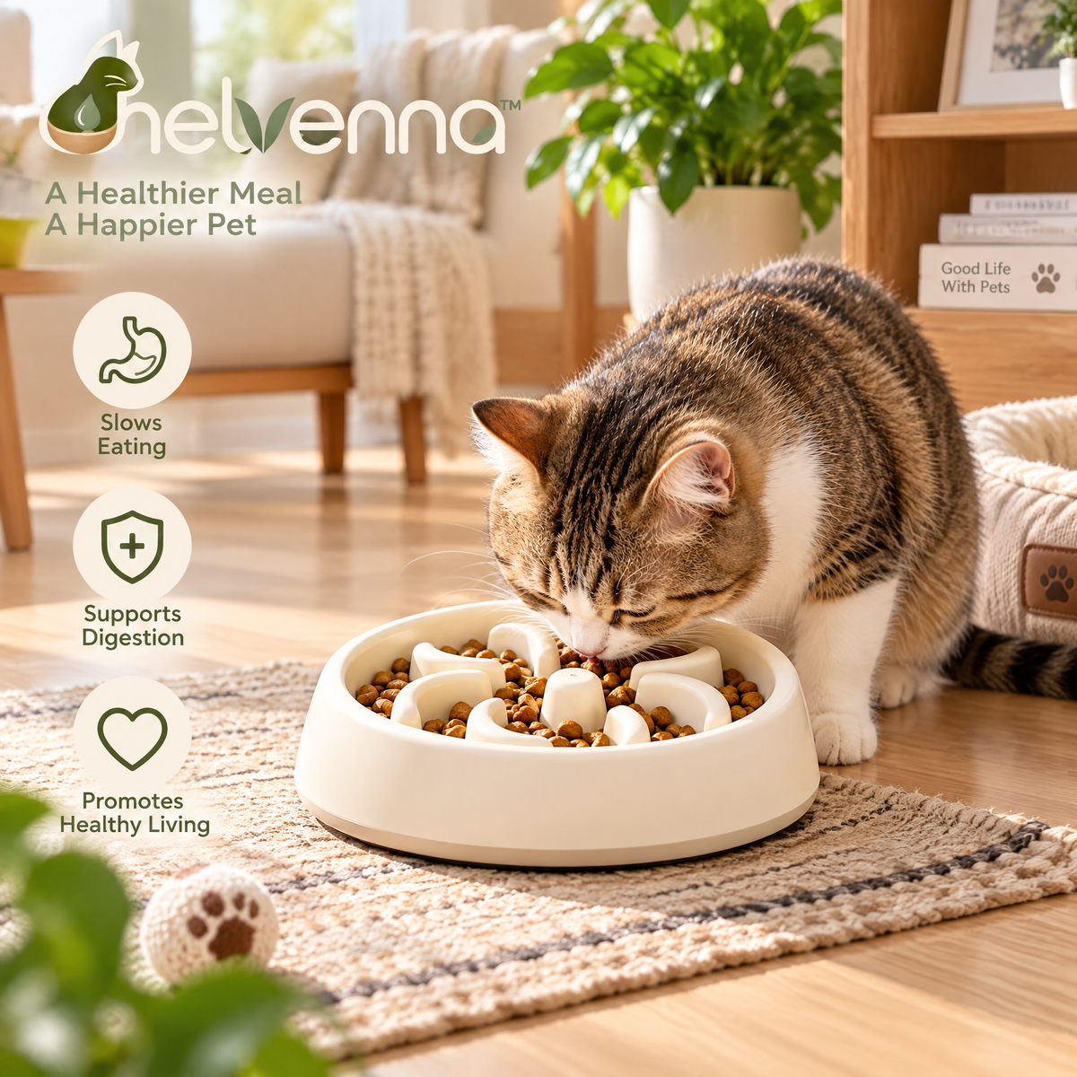 helvenna™ Slow Feeder Cat Bowl