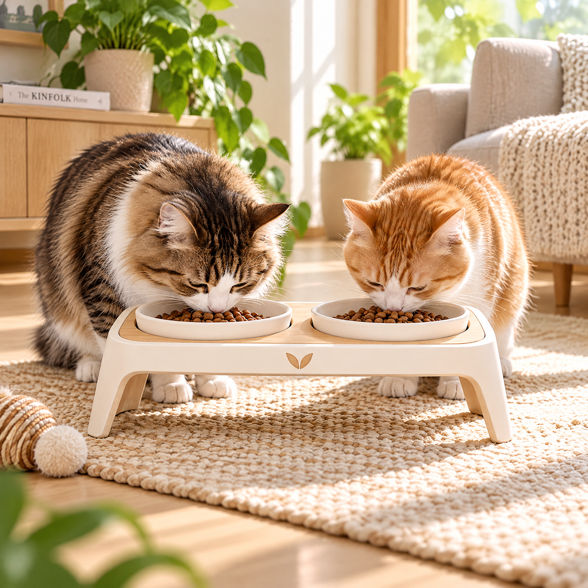 helvenna™ Double Elevated Cat Feeding Stand