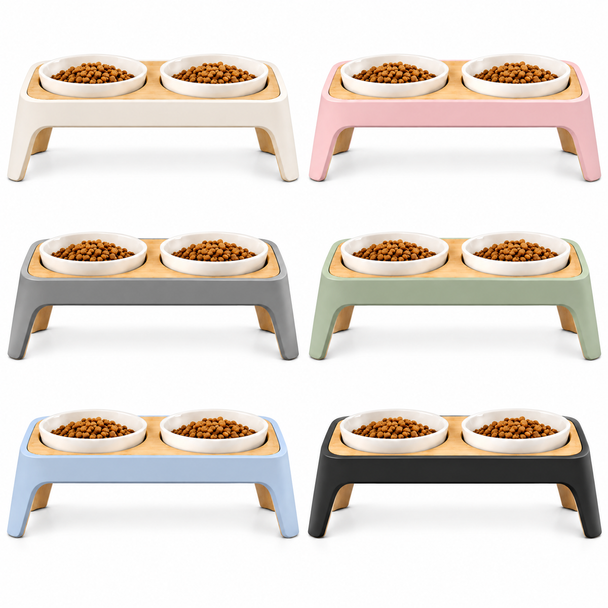 helvenna™ Double Elevated Cat Feeding Stand